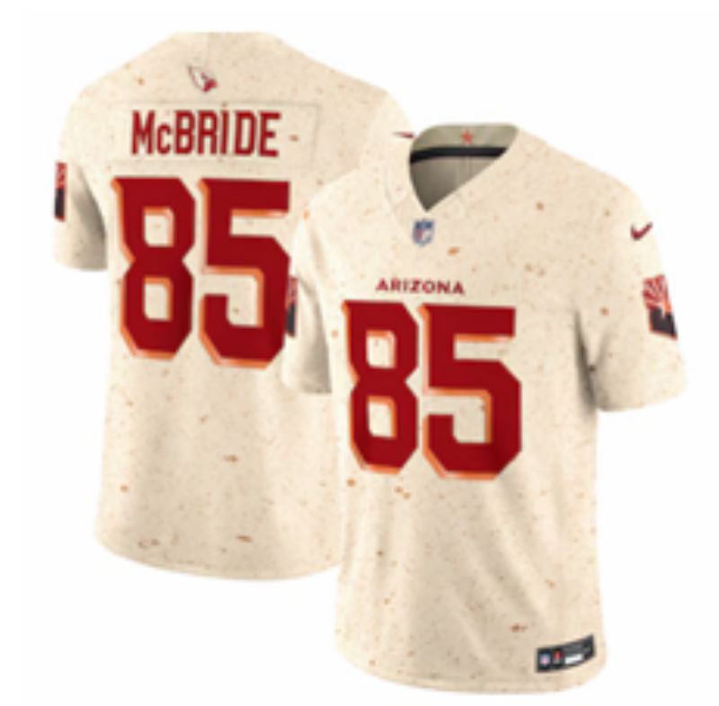 Men 2025 Arizona Cardinals #85 Mcbride Cream 5th generation Throwback Nike Limited NFL Jersey style 01